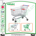 European Style Zinc Galvanized Shopping Trolley with Baby Seat